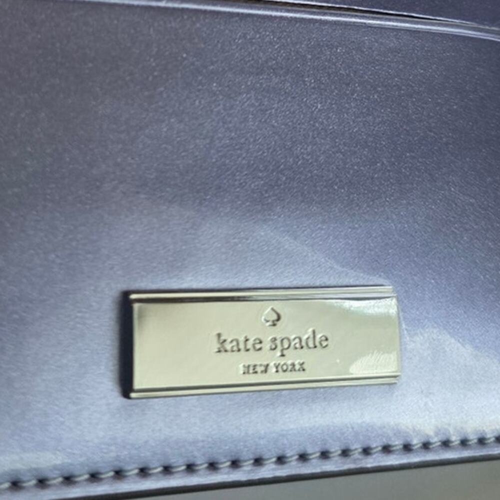 NEW Kate Spade Purple Kenzie Patent Fabric Small Cardholder KJ016 Candied Flower - Picture 2 of 9